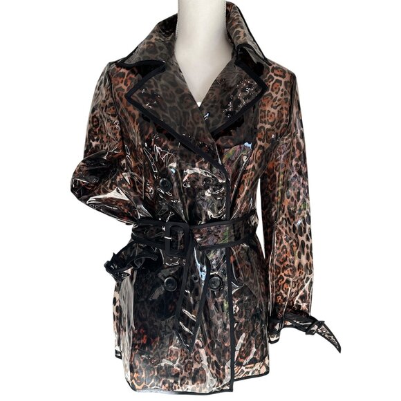 LOBA Pamela Trench Coat in Leopard Small New Womens Rain Jacket - Picture 5 of 13